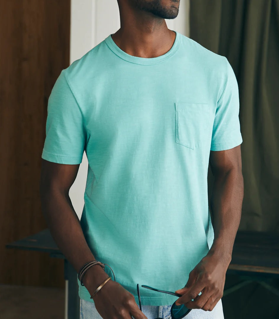 FAHERTY Mens Sunwashed Pocket Tee
