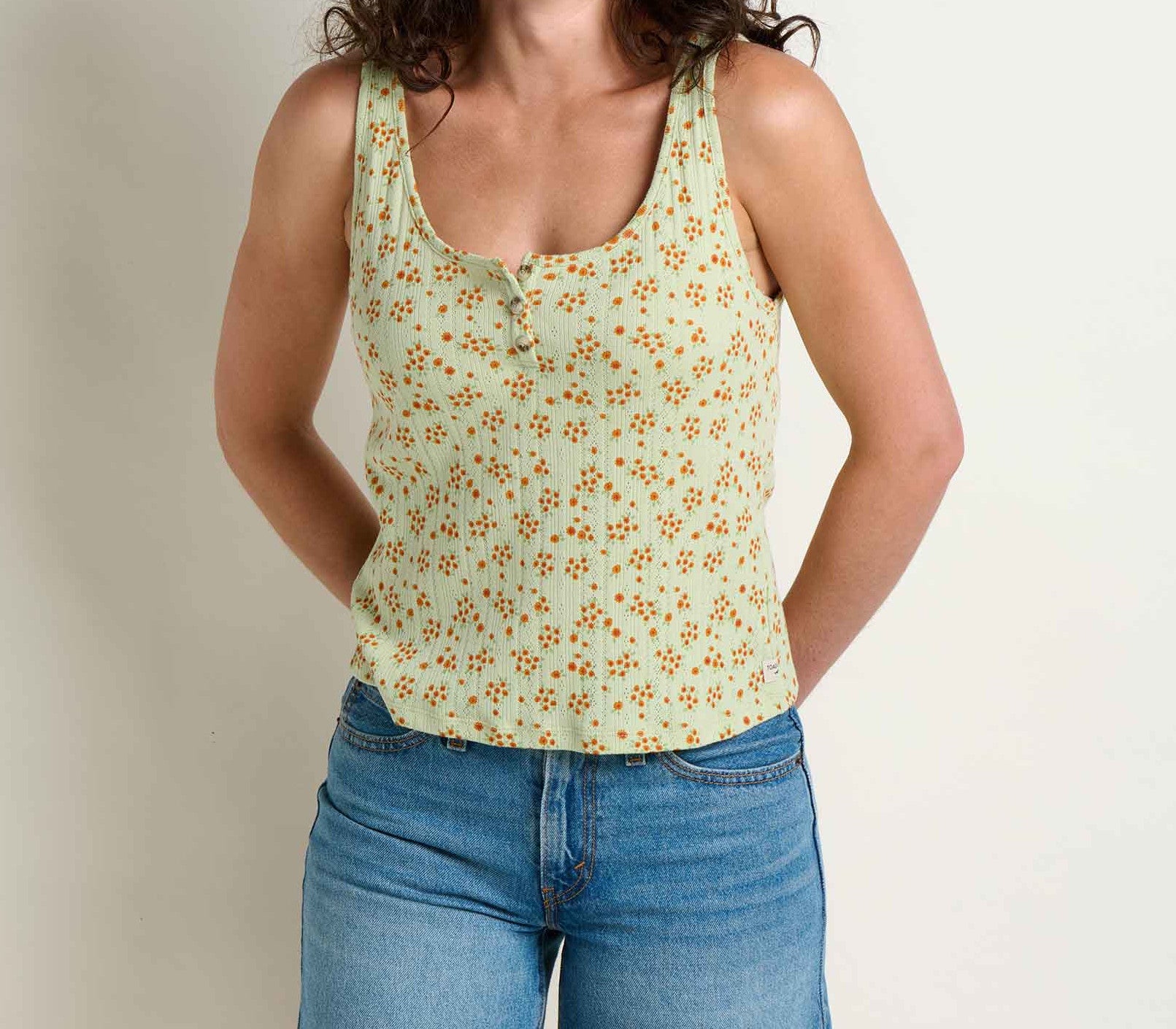 Womens Foothill Pointelle Henley Tank
