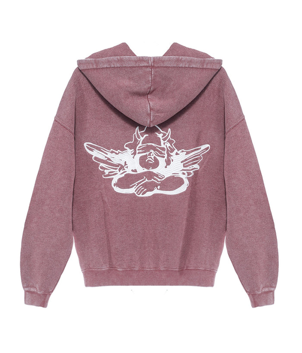 Womens Patched Up All-Star Racer Hoodie in Dusty Pink