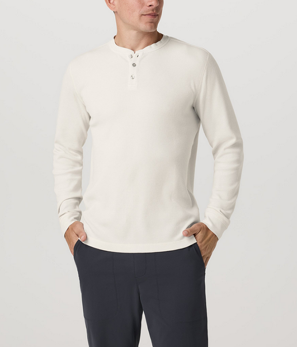Mens Waffle Henley