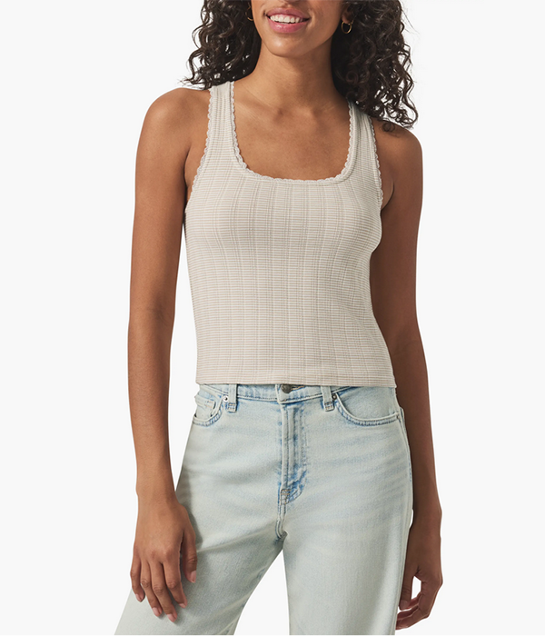 Womens Pointelle Rib Tank
