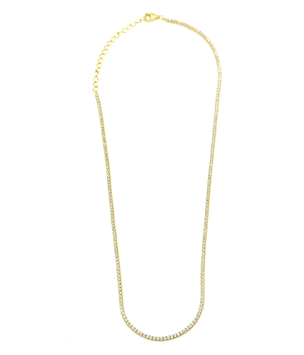 Womens Ashley Gold Sterling Silver Gold Plated Eternity Necklace