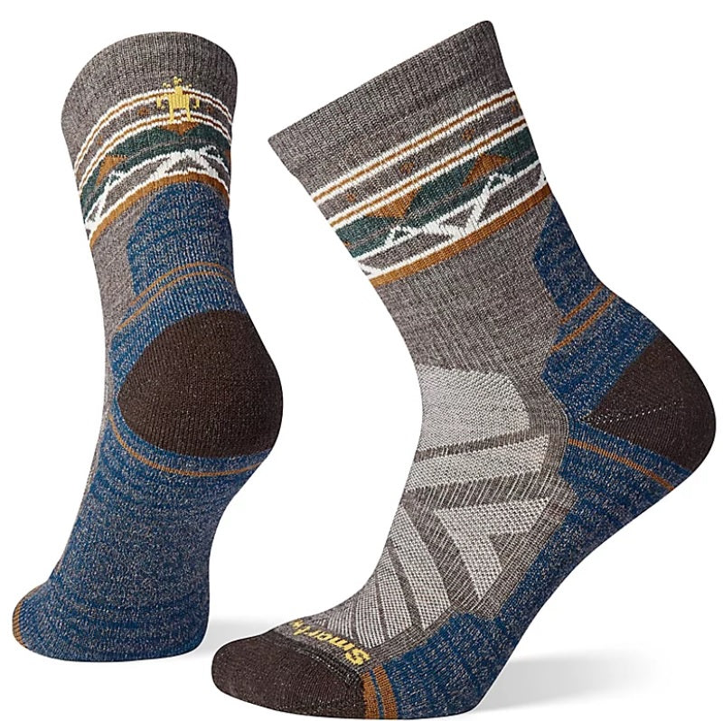 Womens Hike Light Cushion Zig Zag Valley Mid Crew Socks