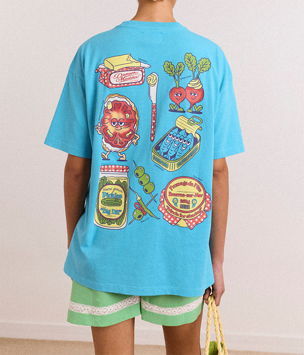 Womens Snack Plate Graphic Tee - Blue