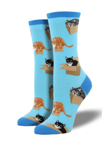 Womens Cat in a Box Socks