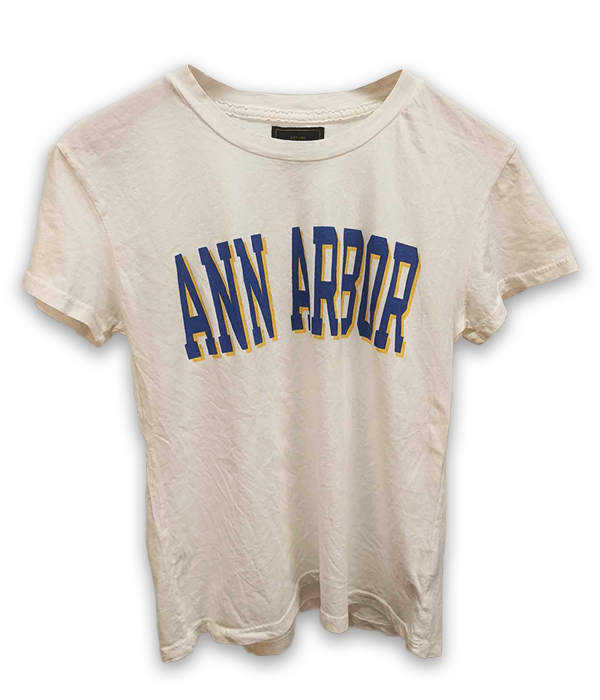 Womens Black Label Tee Ann Arbor Blue/Yellow Font
