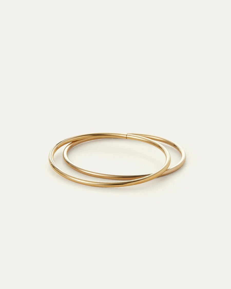 Womens Dane Bangle Set in High Polish Gold