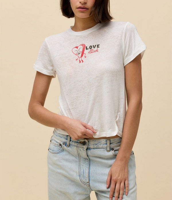 Womens Love Sick Heart Burnout Vintage Tee