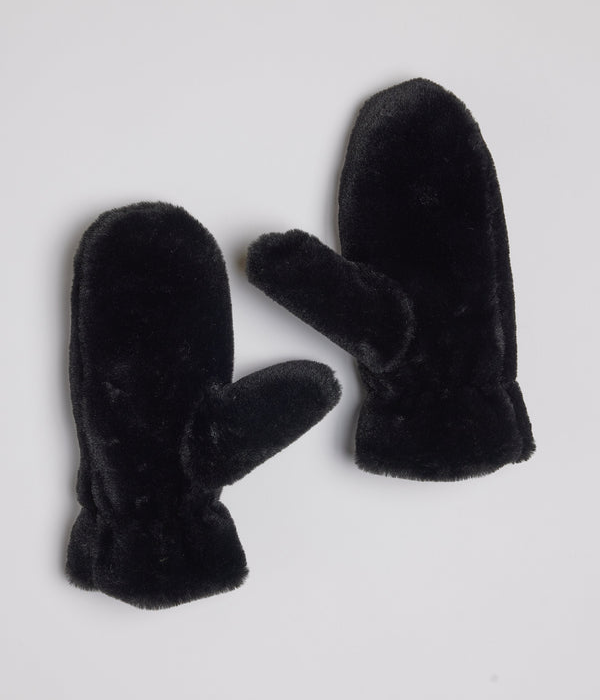 Womens Faux Fur Mitten F25