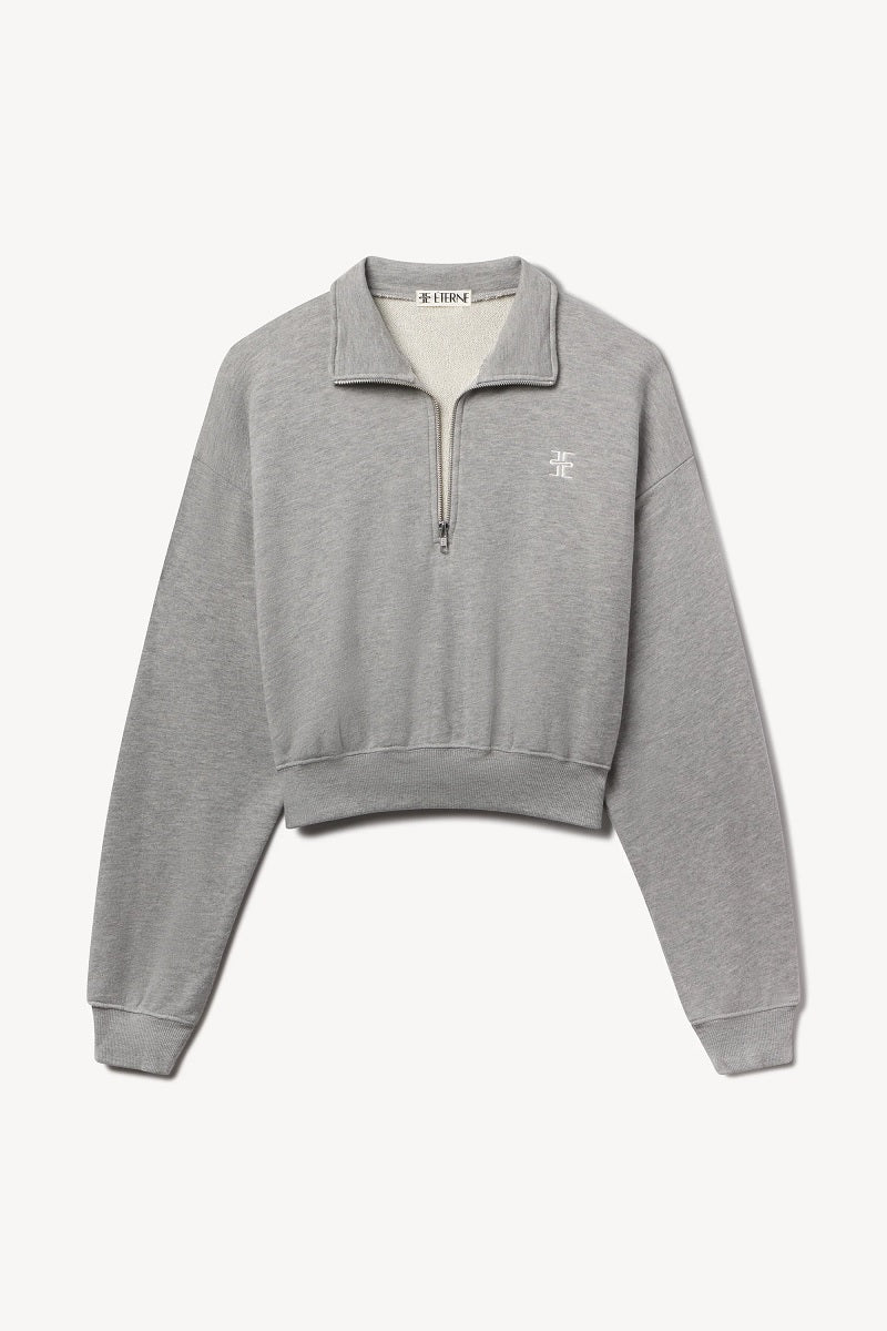 Womens Cropped Half-Zip Sweatshirt