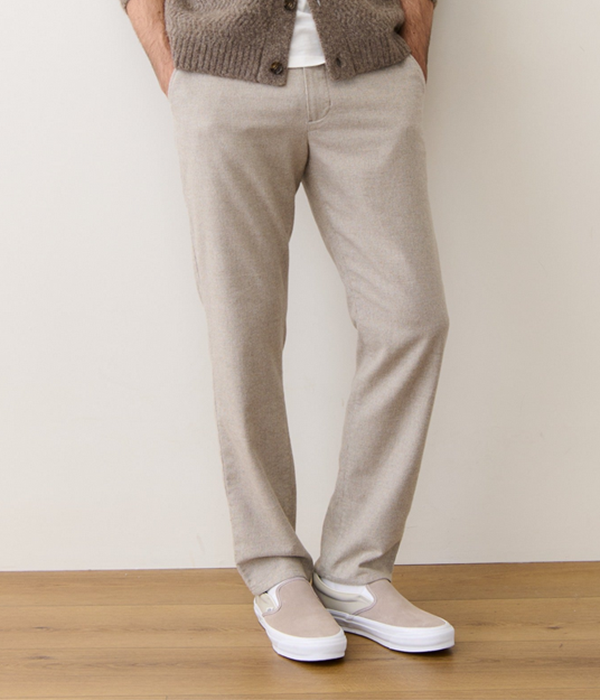 Mens Saturday Houndstooth Chino - Slim Straight in Oatmeal