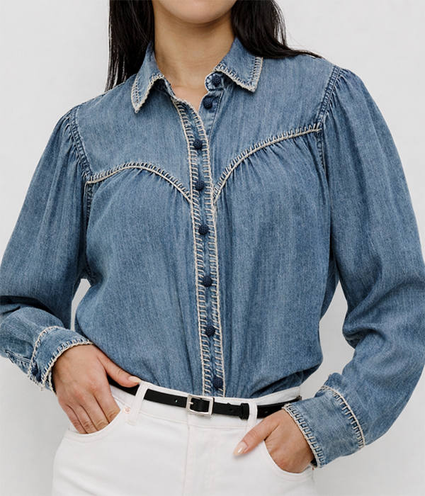 Womens Campbell Top in Blue Ridge