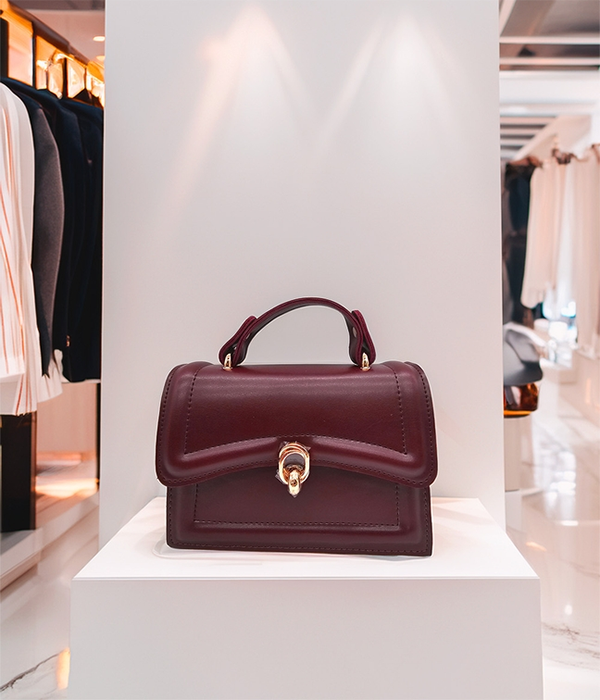 Milan Magnolia Vegan Leather Purse in Maroon