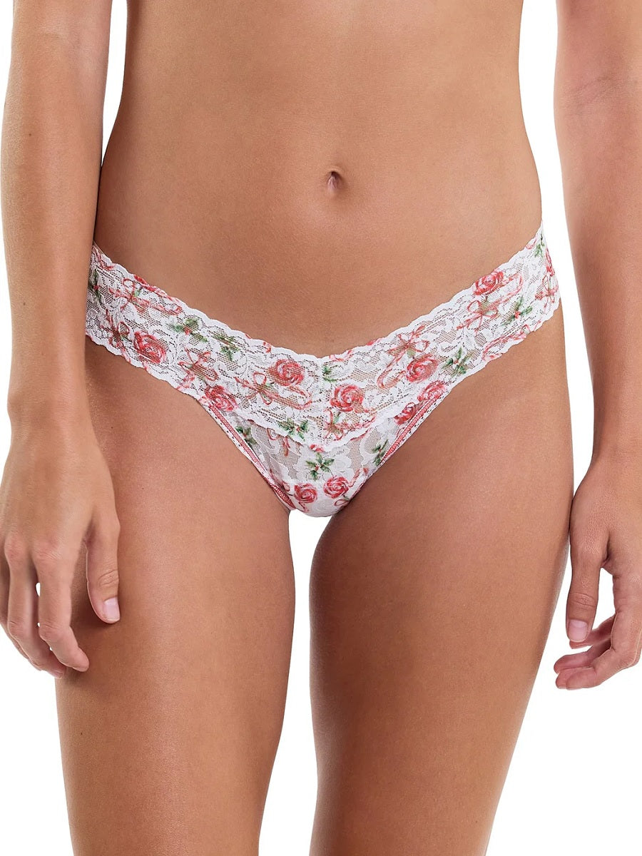 Womens Printed Low Rise Thong Wrapped