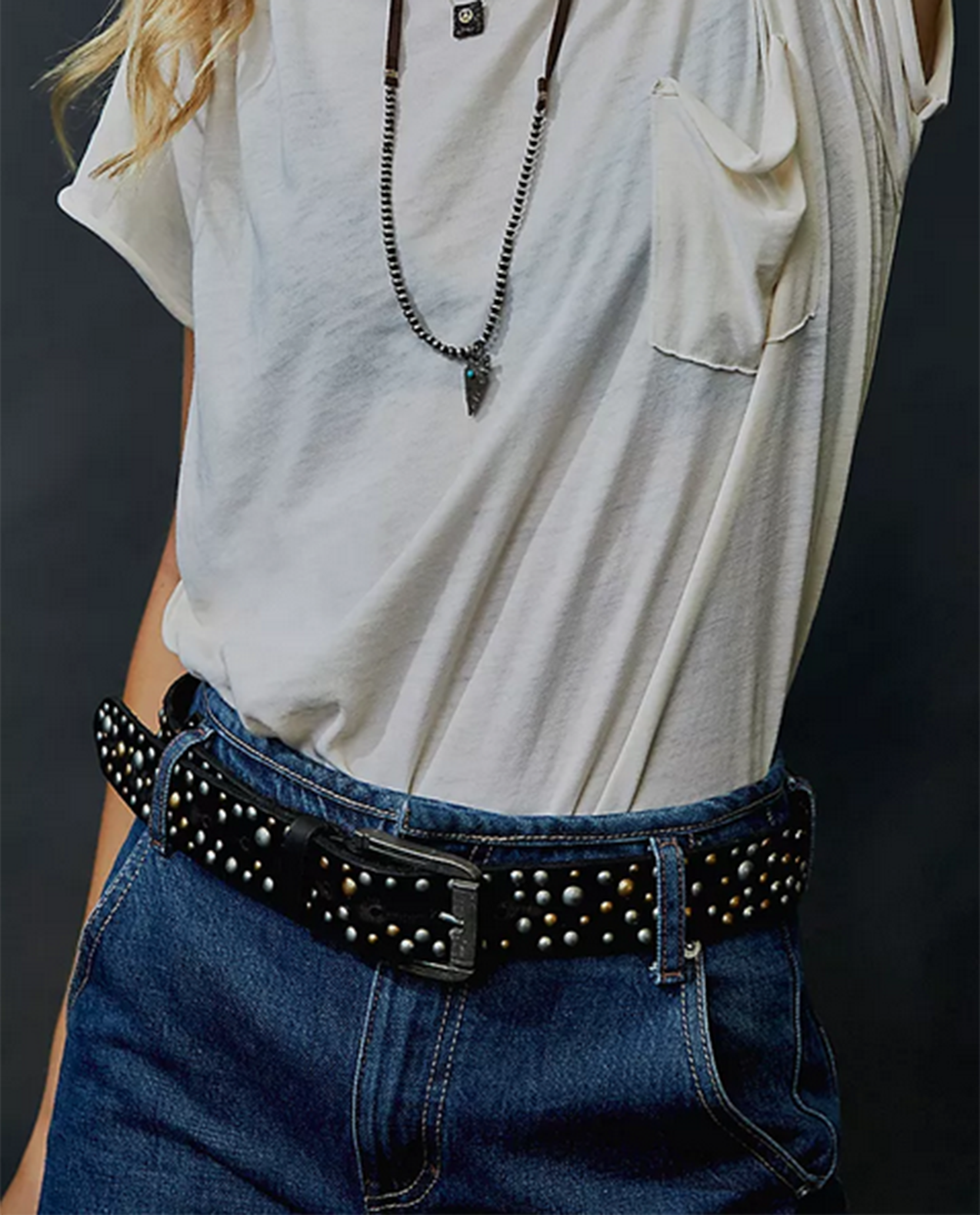 Womens Rockaway Studded Belt