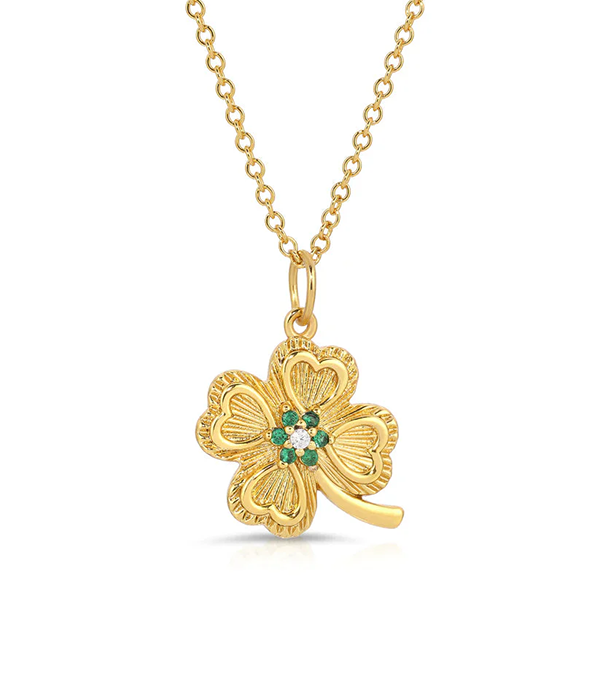 Womens Lucky Emerald Necklace