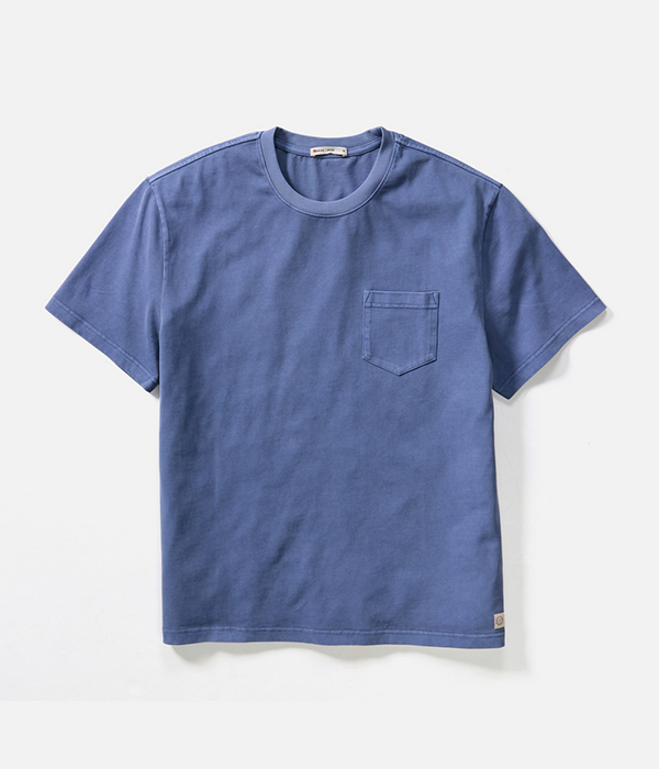 Mens Luxe 250 Relaxed Pocket Tee in Coastal Fjord