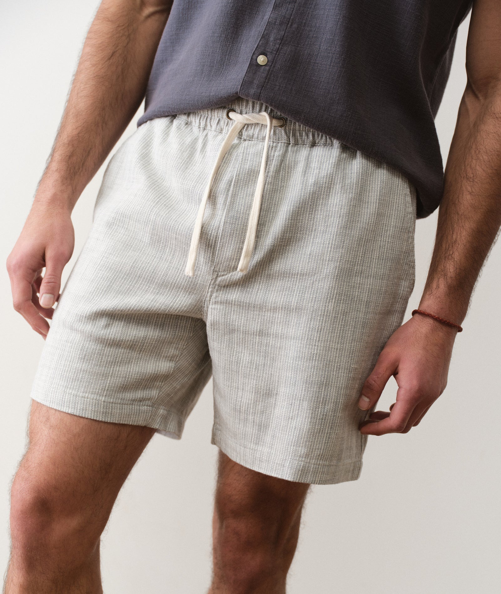 Mens Saturday Beach Short 6" in Green Stripe