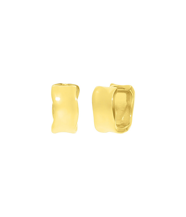 Womens Farrah Wave Huggies in Gold