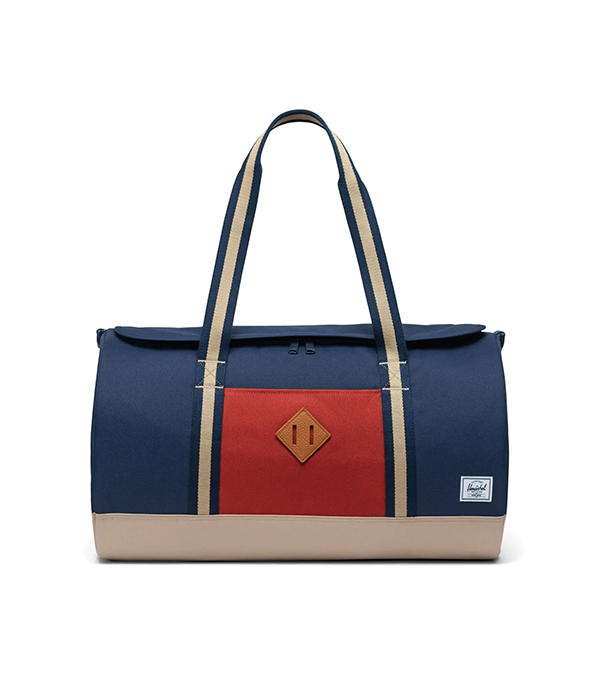 Herschel Heritage Duffle in Black Iris/Red Ochre/Twill