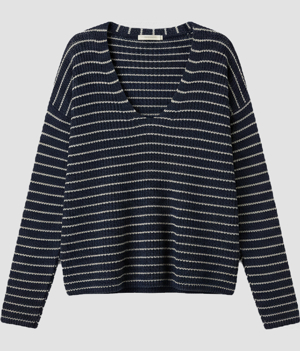 Womens Miramar Linen Deep V Sweater
