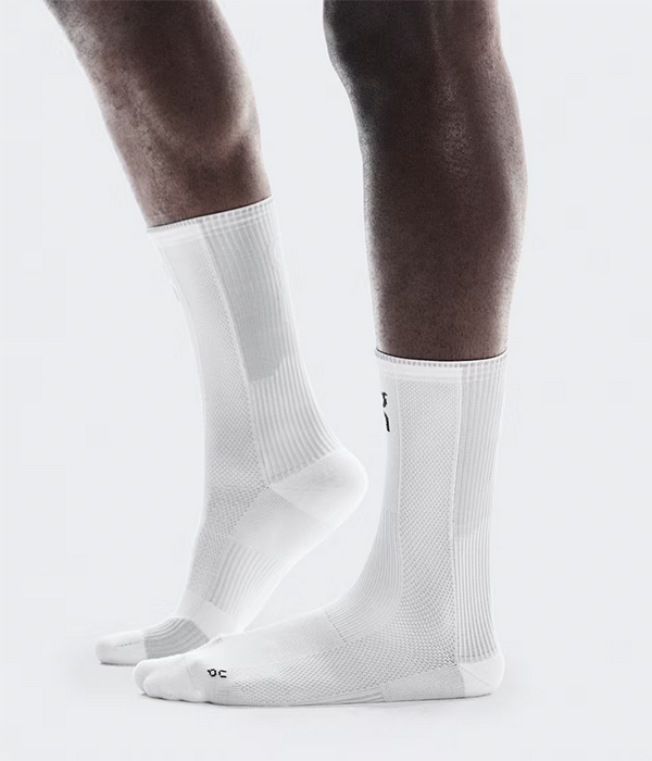 Unisex Performance Run Sock High in White  | Glacier