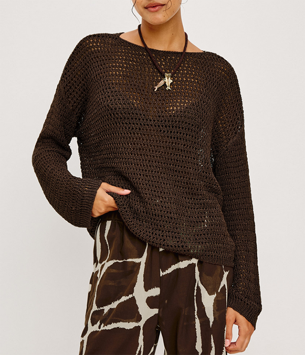 Womens Evangeline Top in Espresso