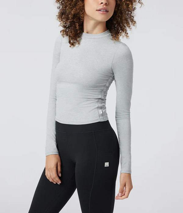 Womens L/S Ruched Halo Tee