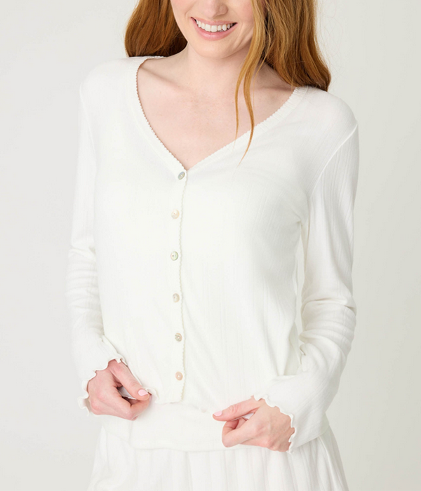 Womens Pointelle Essentials Cardigan