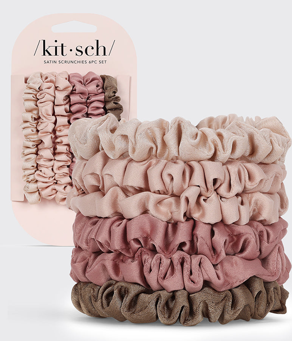 Ultra Petite Satin Scrunchies 6pc - Terracotta