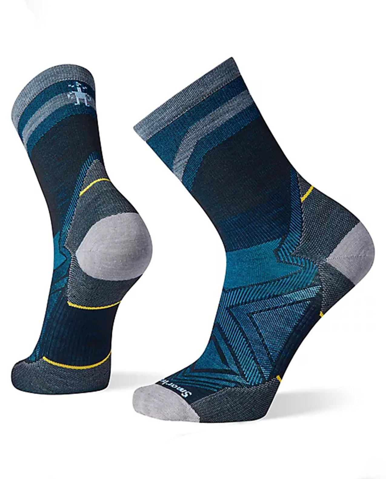 Mens Run Zero Cushion Mid Crew Pattern Socks