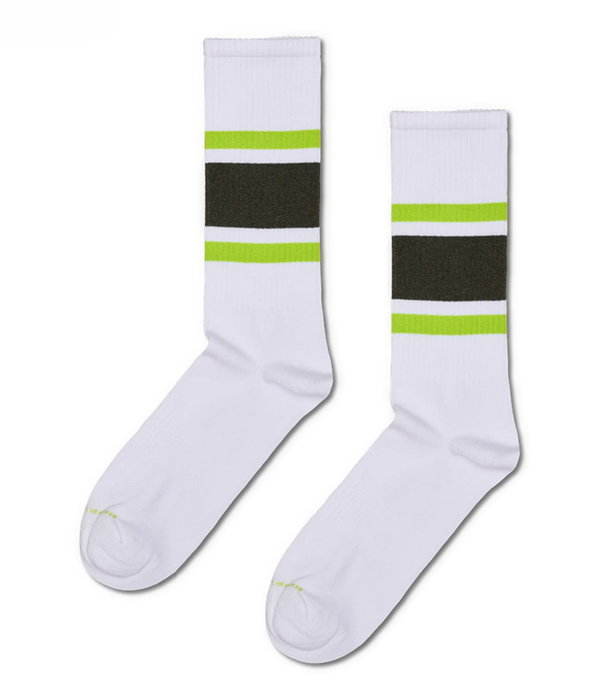 Mens Simple Stripe Sneaker Sock in White B