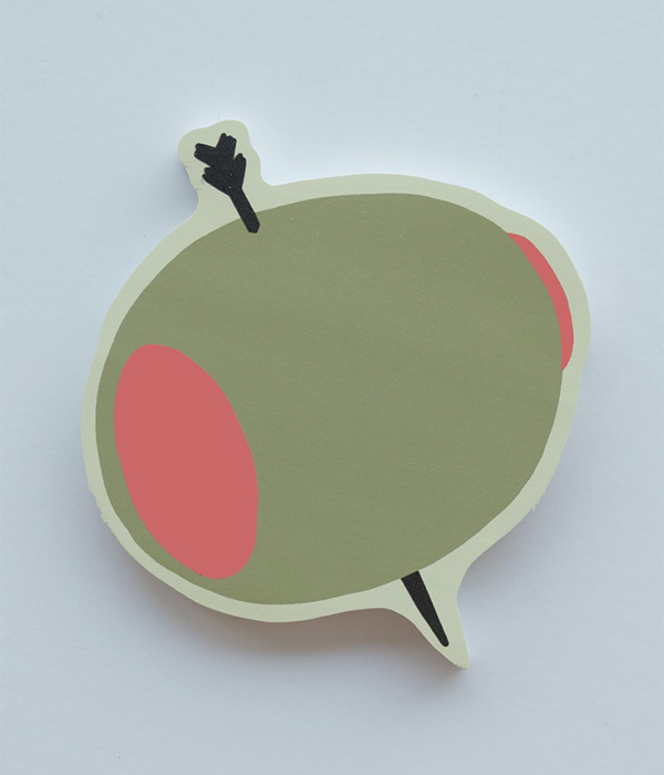 Olive Die-Cut Sticky Notepad