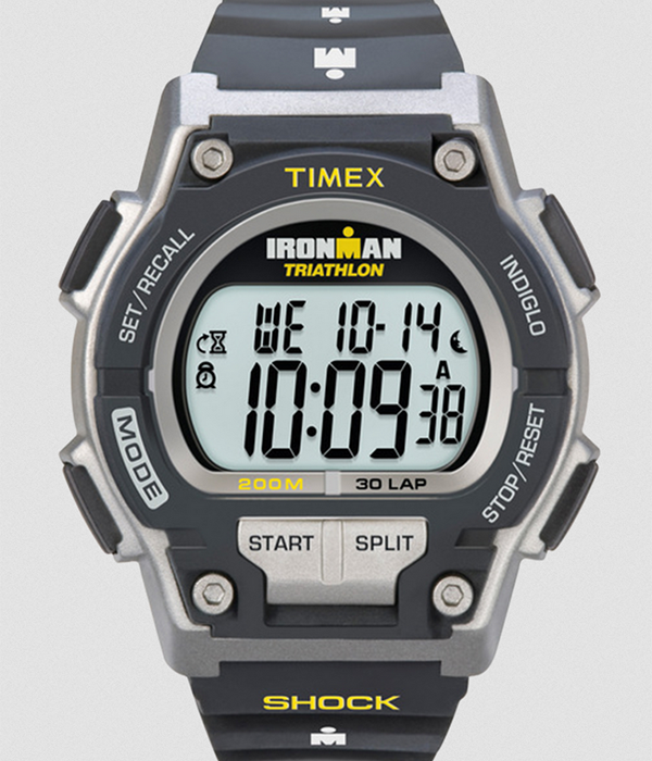 Ironman Original 30 Shock Full-Size Resin Strap Watch - Digital Face Grey Strap