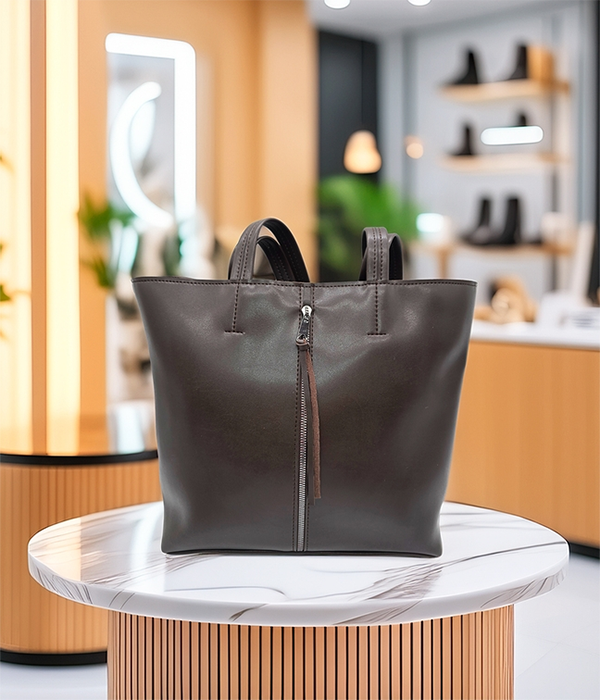Milan Marigold Shoulder Tote Bag in Brown