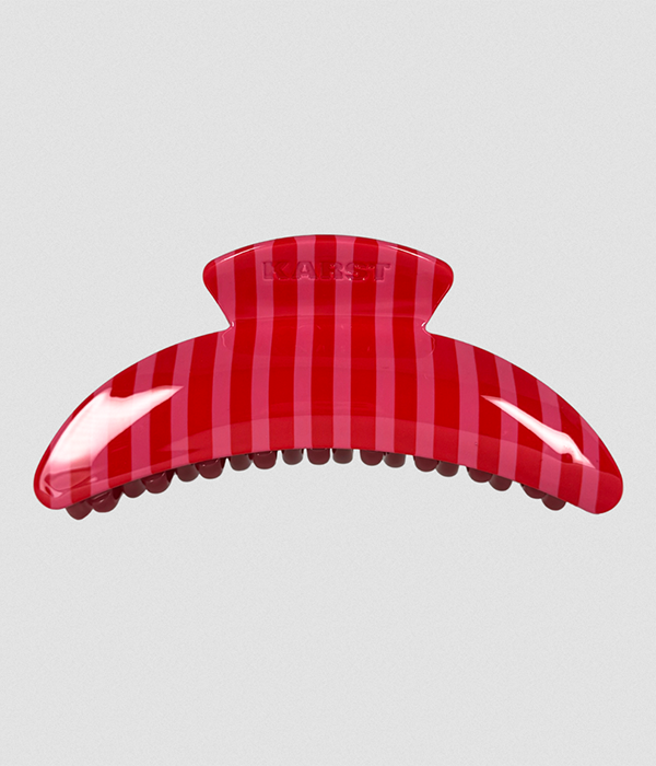 Slim Hair Claw Clip â€” Candy Cane Stripe