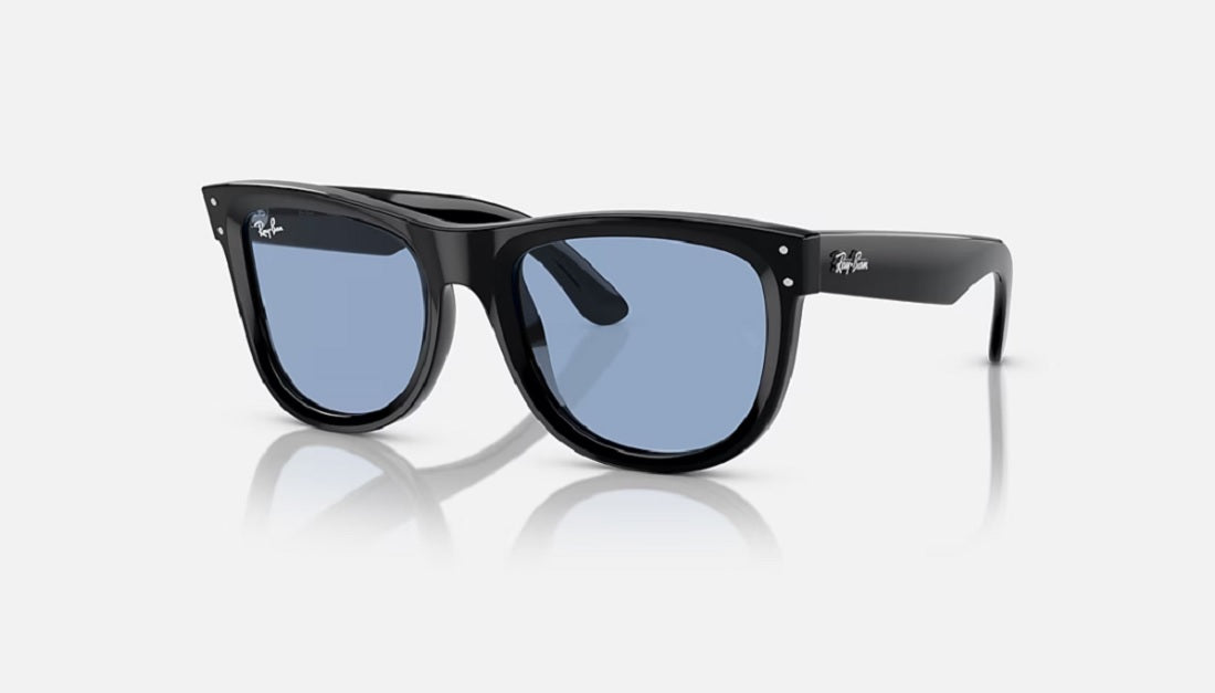 Wayfarer Reverse Sunglasses Black Frame Blue Lens