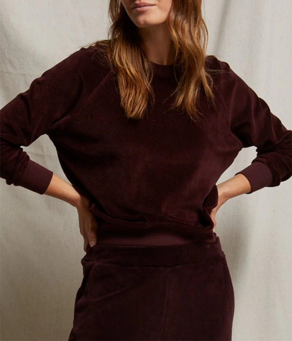Womens Stella Velour Shrunken Raglan Sweatshirt
