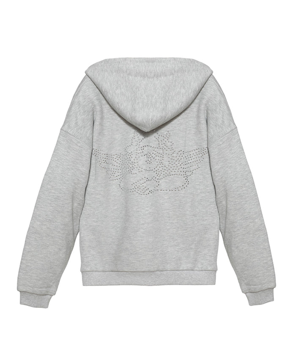 Womens Candyqueen V2 Harley Zip Hoodie in Grey