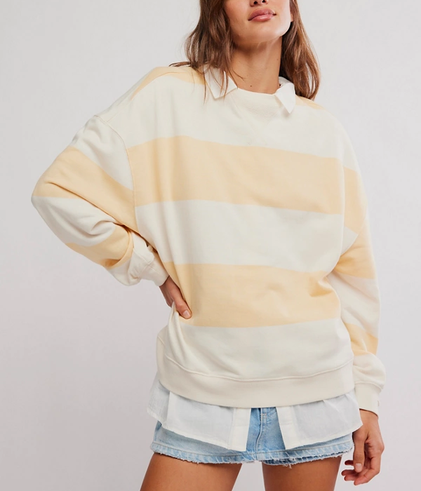 Womens Classic Stripe Crew Wide