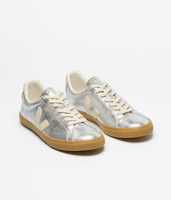 Womens Esplar Logo Suede in Silver Pierre Nat