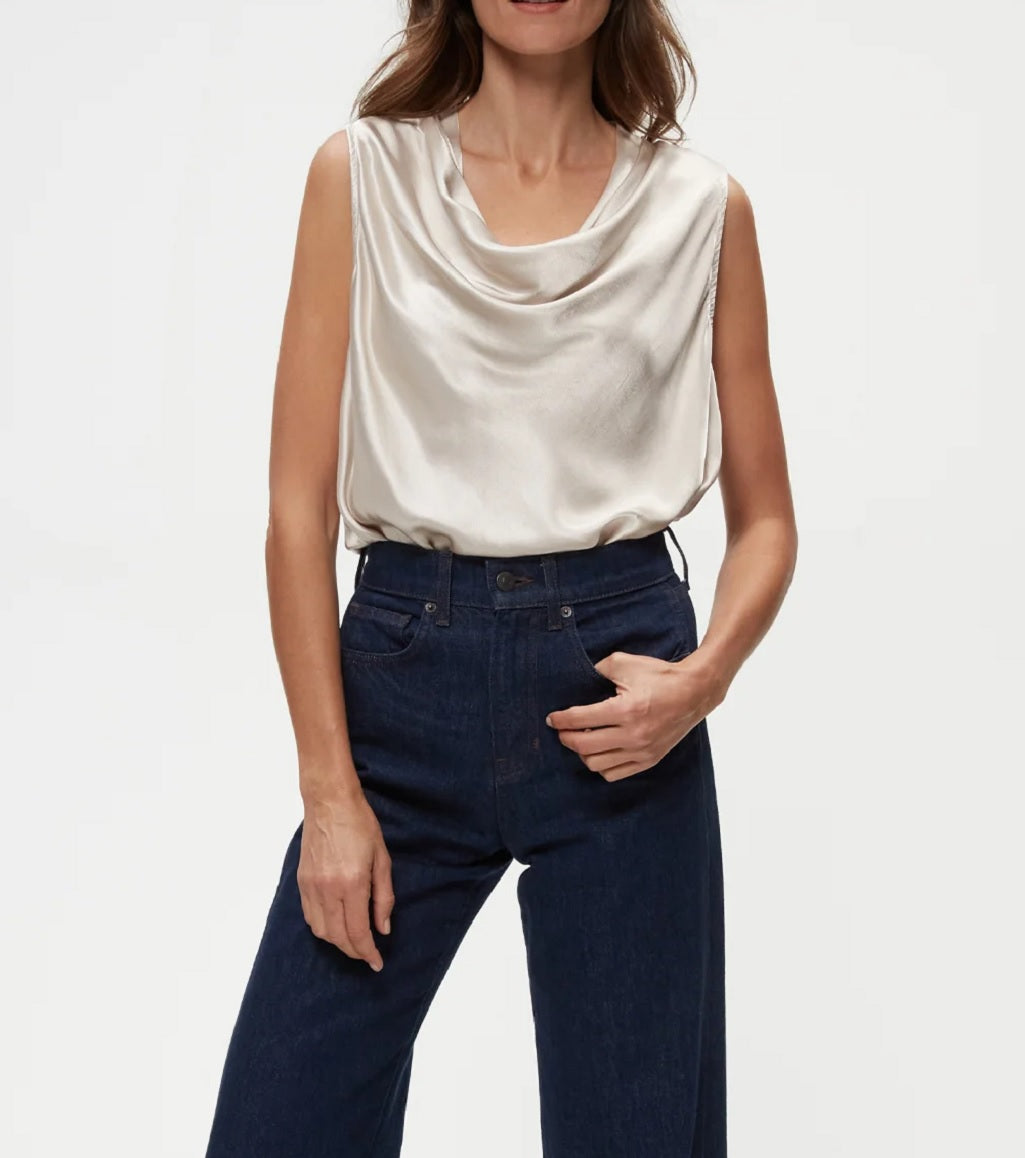 Womens Mitzi Sleeveless Cowl Neck Top