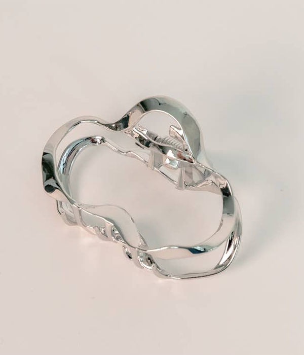 Womens Wave Hair Claw Clip | Silver