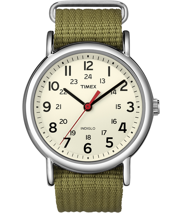 Weekender 38mm Nylon Strap Watch -  Cream Dial Tan Strap
