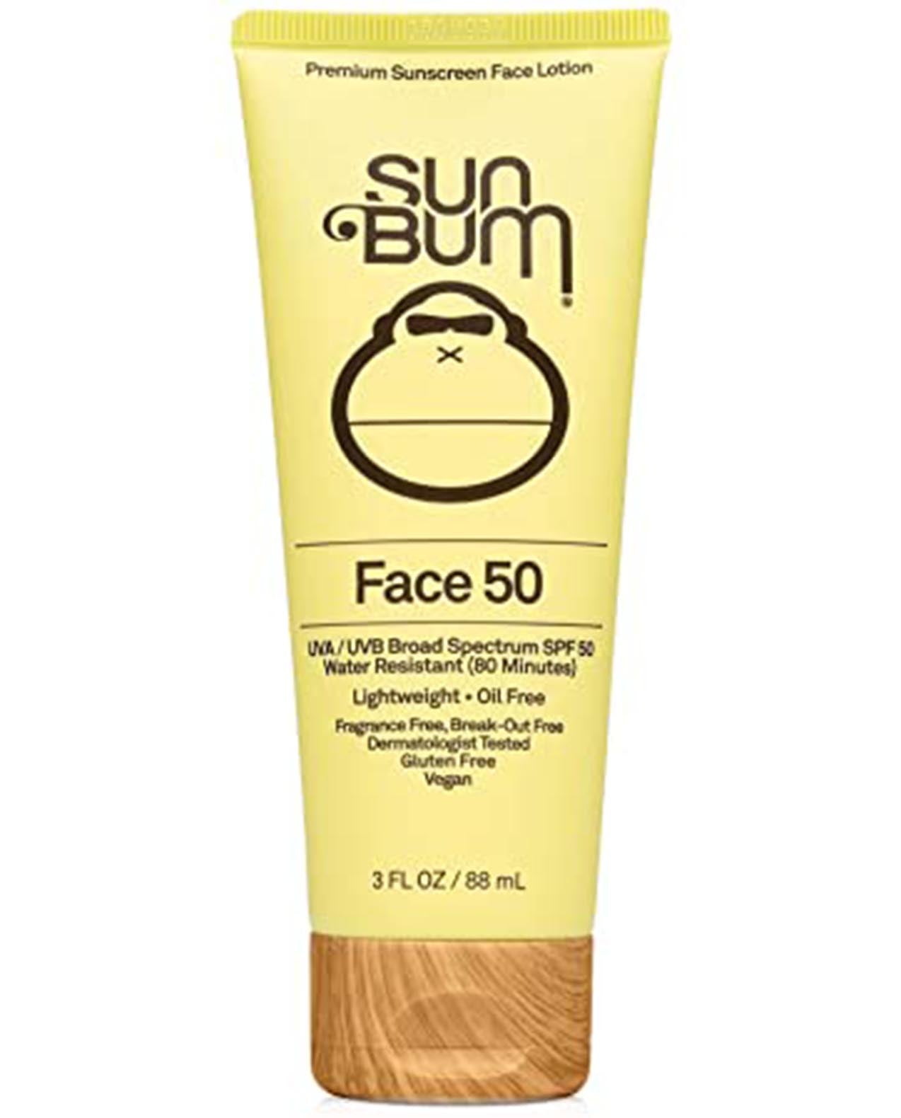 SUN BUM Original SPF 50 Clear Face Sunscreen Lotion 3oz