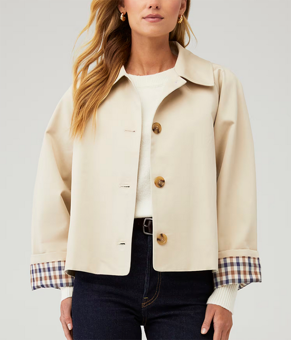 Womens Wynn Cropped Trench Coat