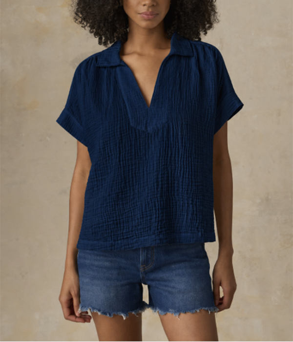 Womens Dune Cotton Gauze Zoe Top