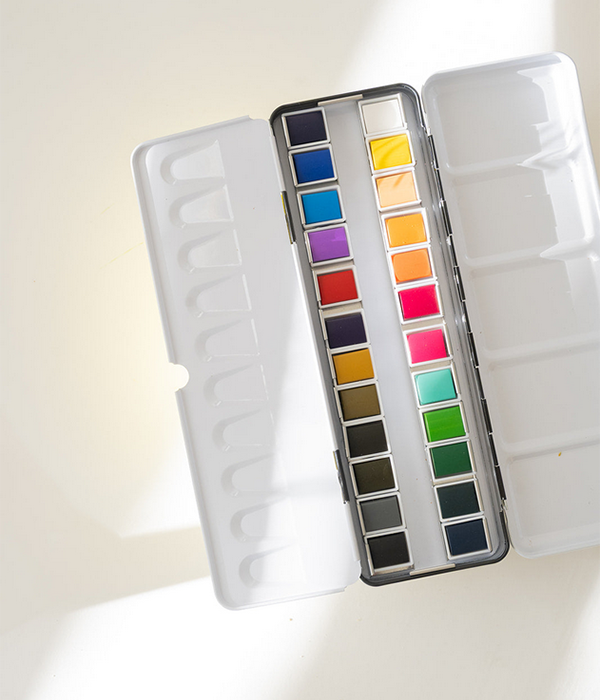 24 Color Watercolor Paint Palette