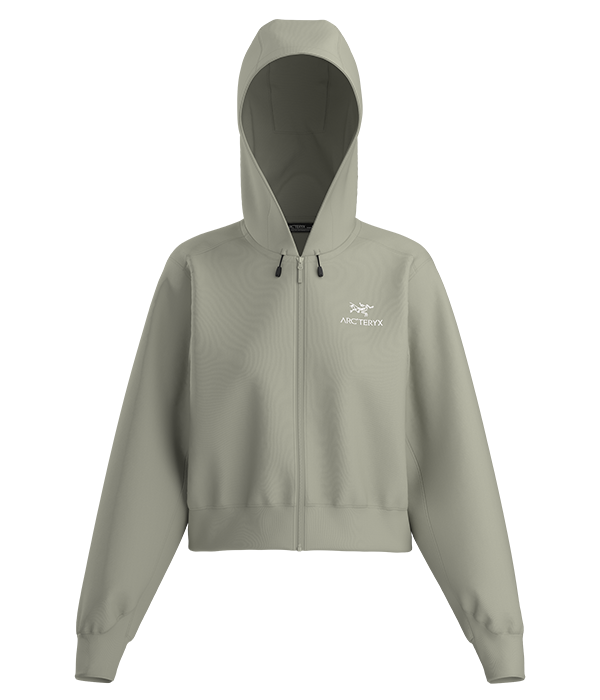 Womens Emblem Fleece Full Zip Crop Hoody
