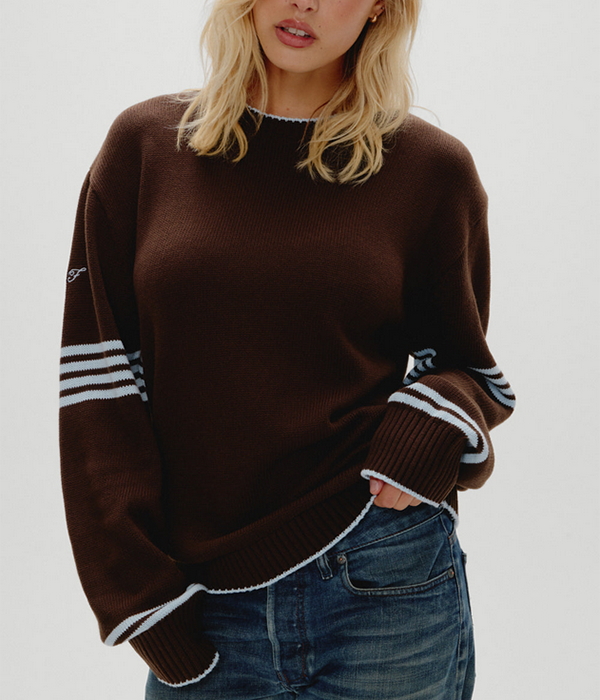 Womens  Sloane Cotton Knit Boyfriend  Sweater